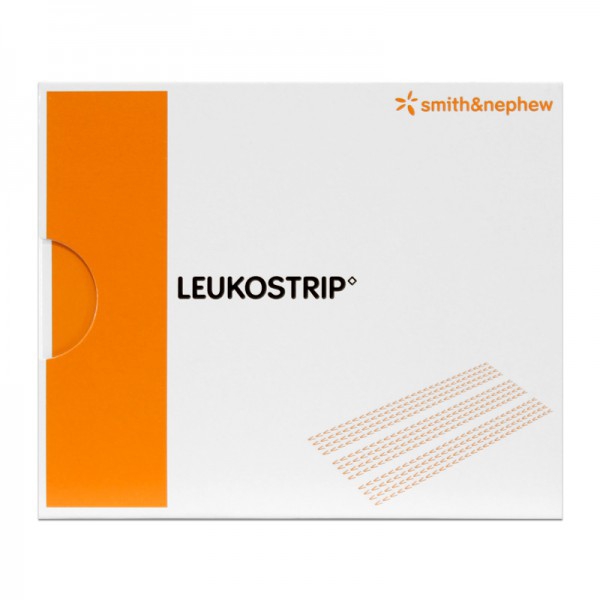 Leukostrip 6.4 mm x 102 mm: porous adhesive strips for wound closure (box of 50 sachets of five strips -250 units-)